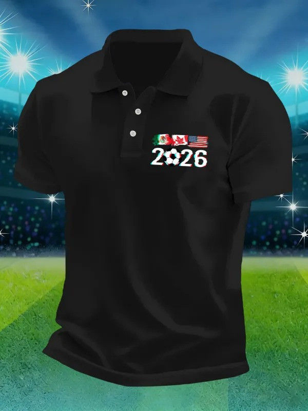 World Cup 2026 Soccer Polo Shirt Mexico Canada USA Fan Gear Gift For Football Supporters