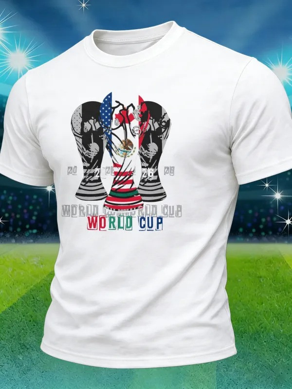 World Cup 2026 Trophy T-Shirt Soccer Fan Gear Best Gift For American And Mexico Football Fans