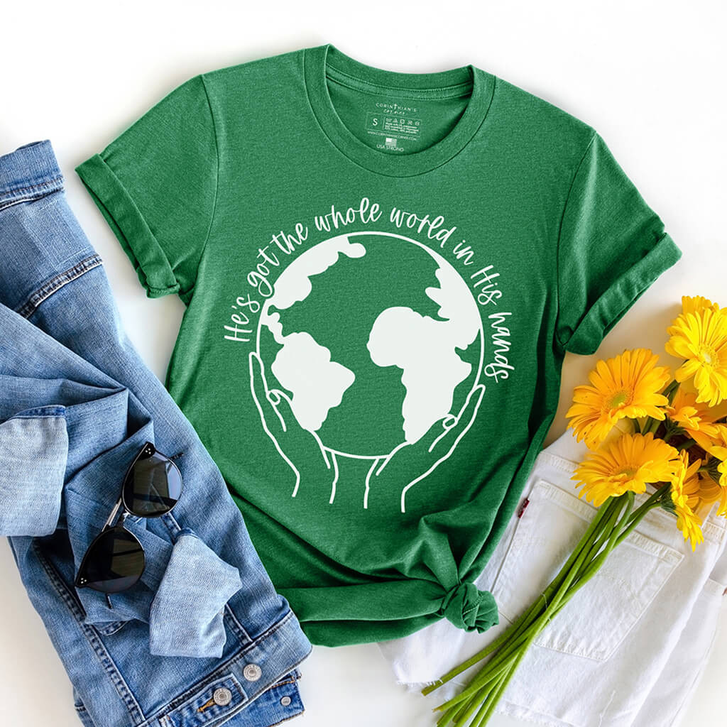 World In His Hands Shirt Christian Gifts For Women