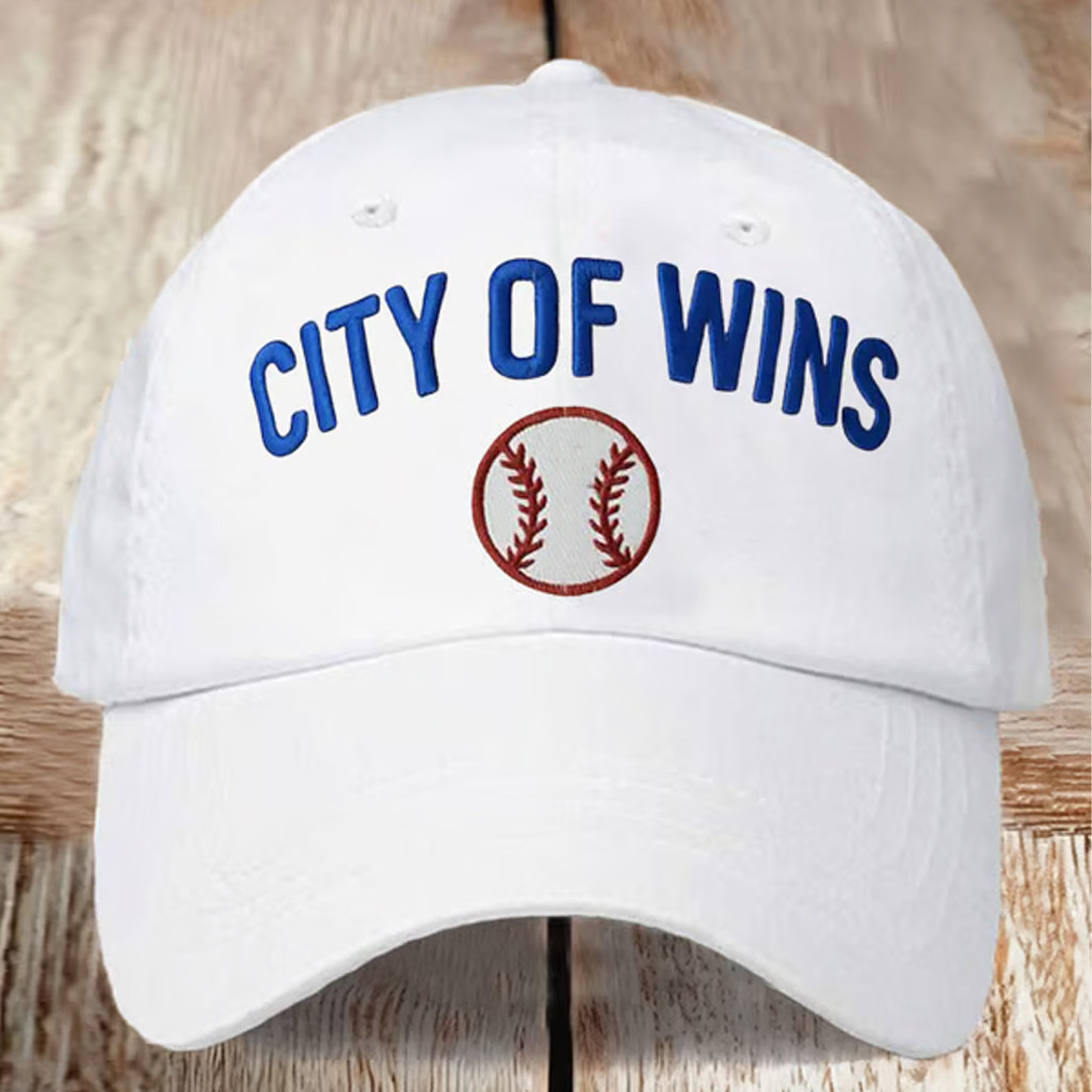 World Series Merch 2025 Embroidered City Of Wins Hat LA Dodgers Back To Back Champions Cap