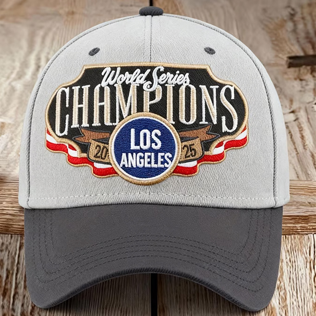 World Series Merch 2025 Embroidered LA Dodgers Back To Back Champions Hat Gift Ideas For Dad