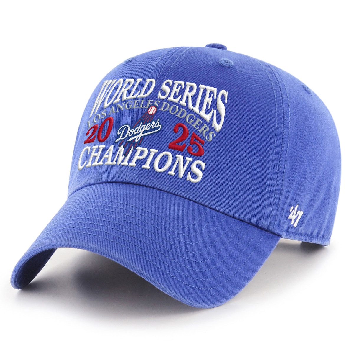 World Series Merch Los Angeles Dodgers 47 Royal 2025 World Series Champions Embroidered Hat