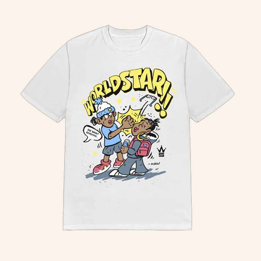 World Star Hip Hop Merch Sharkiesha Cartoon White T-Shirt Funny Christmas Gifts For Boyfriend World Star Hip Hop Merch Sharkiesha Cartoon White T-Shirt Funny Christmas Gifts For Boyfriend