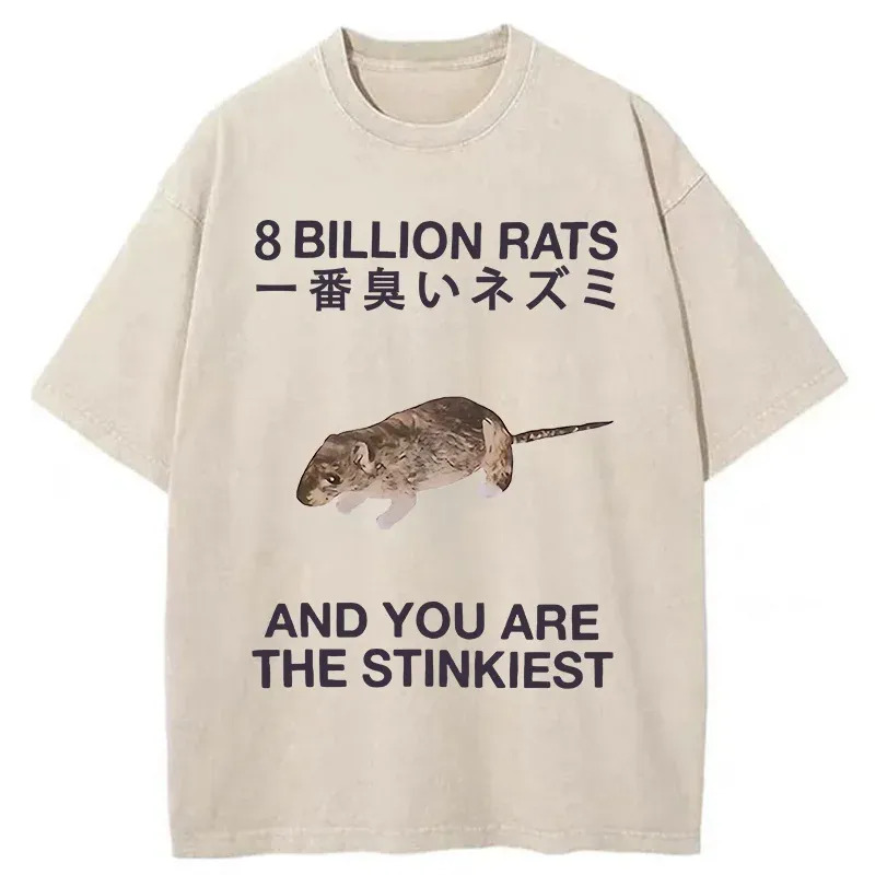 World's Stinkiest Rat Washed T-Shirt Funny Graphic Gift For Friends Gifts For Brother