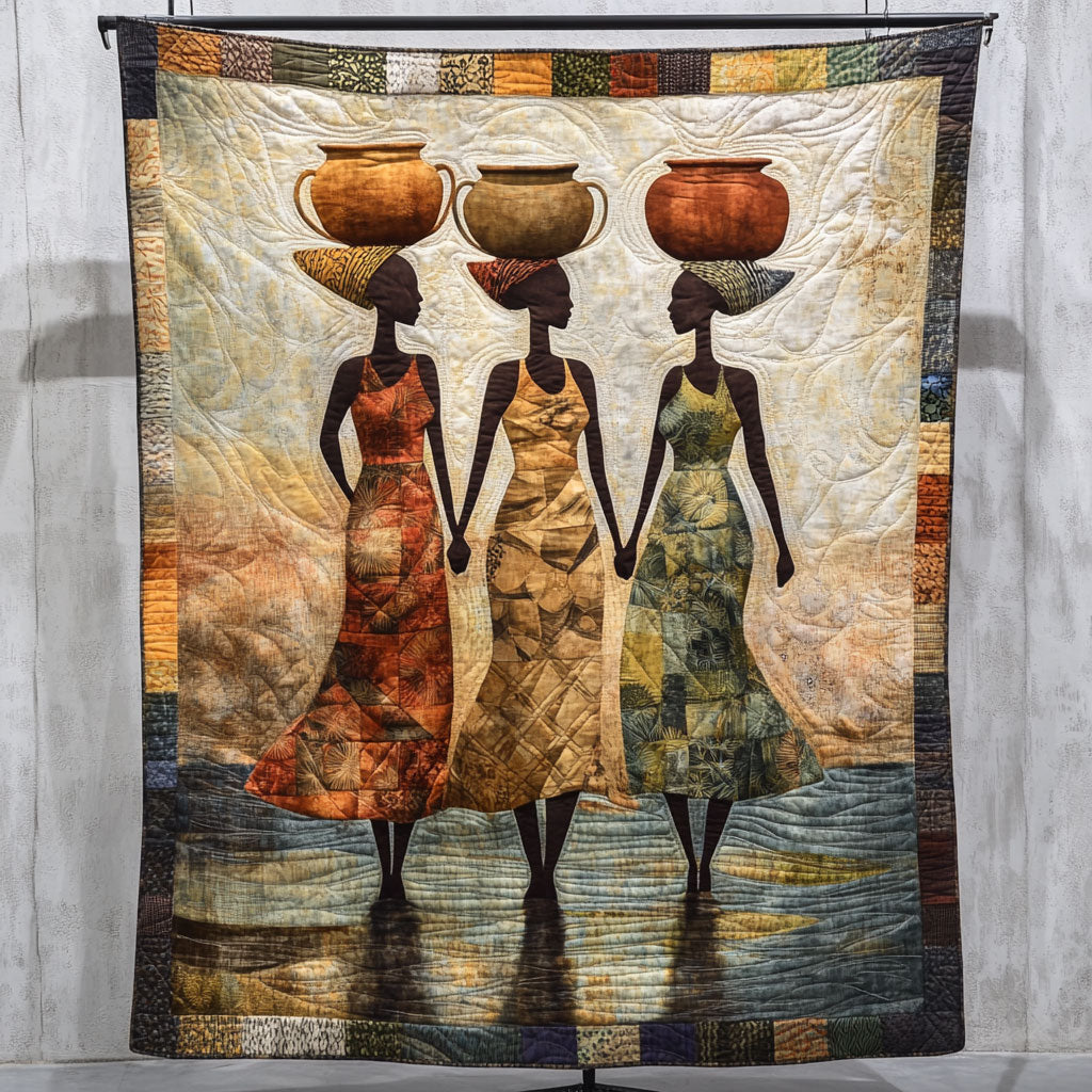 Woven in Sisterhood Quilt Blanket African Art Throw Blanket Special Gifts For Native