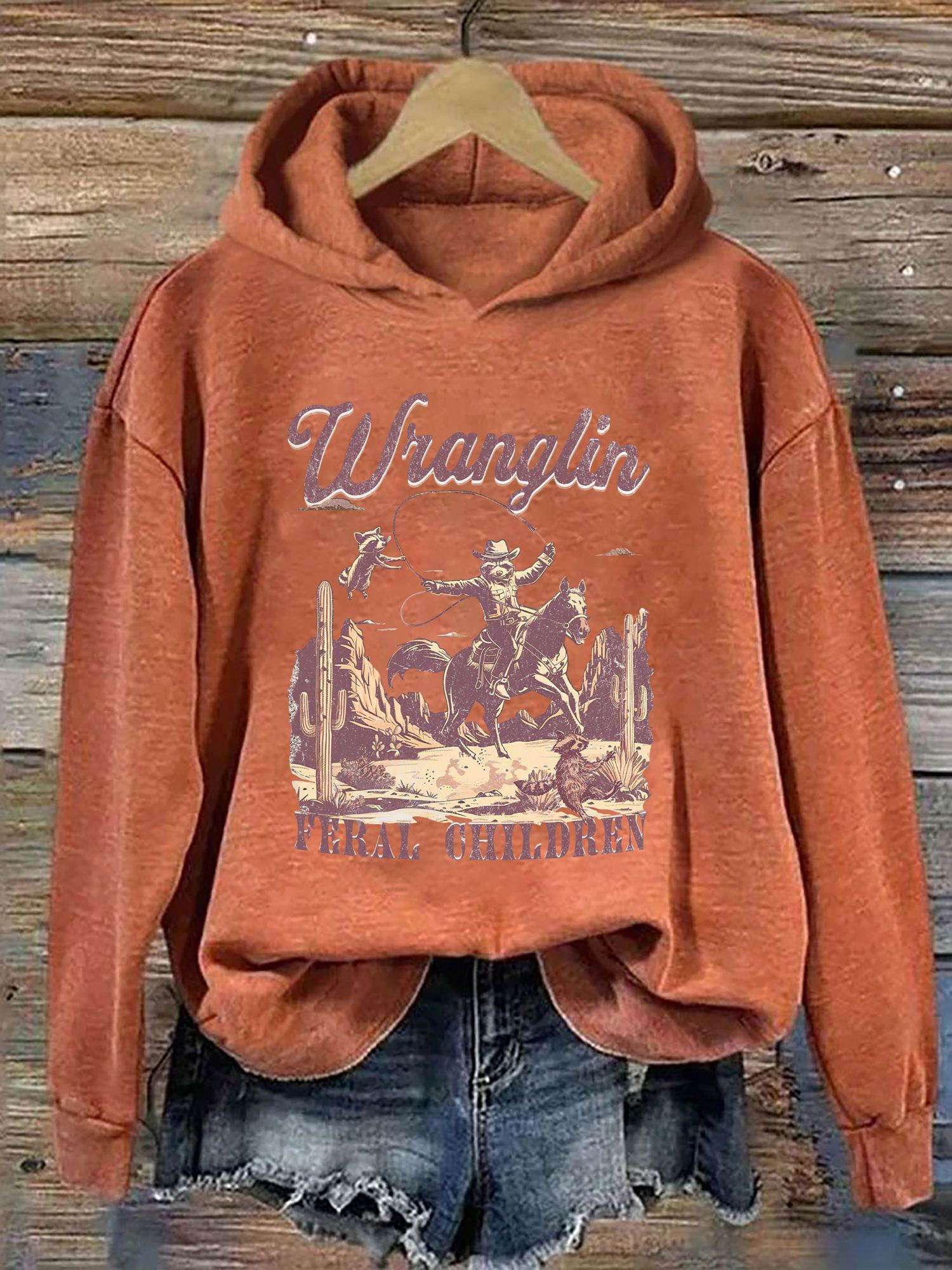 Wranglin Feral Kids Hoodie Funny Meme Clothing Unique Gifts For Cowboy Lovers
