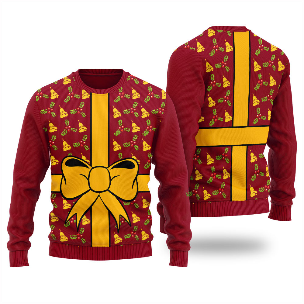 Wrapped Christmas Present Funny Christmas Sweater Exclusive Holiday Sweater Merch for Gift Giving