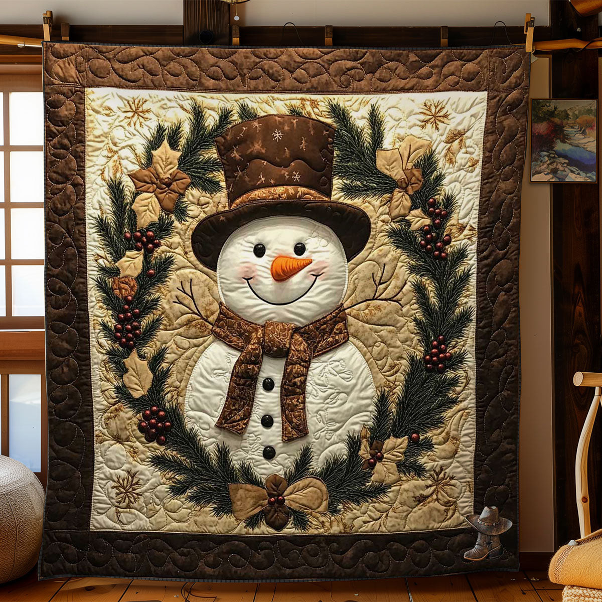 Wreath Snowman Throws And Blankets Thanksgiving Gifts For Family