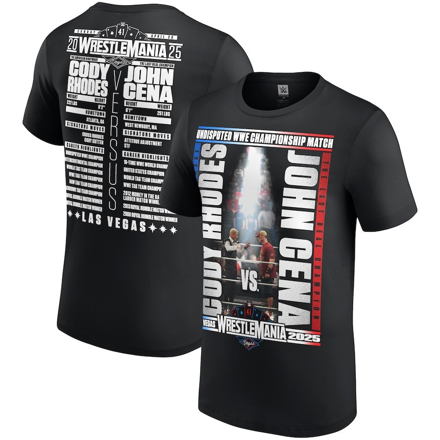 WrestleMania 41 John Cena Vs Cody Rhodes Match T-Shirt 2025 Fan Merch Gift Ideas