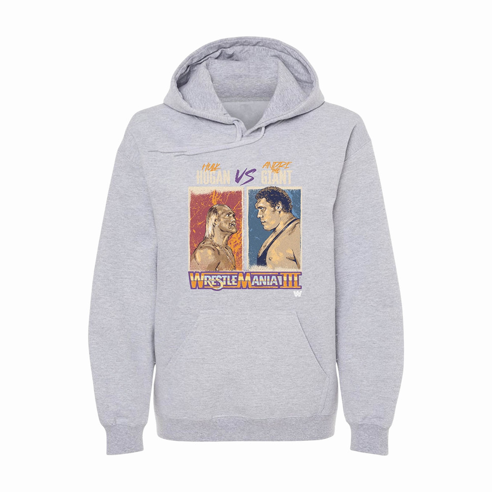 WrestleMania Hulk Hogan Vs Andre The Giant Hoodie World Wrestling Entertainment Apparel Gift For Him