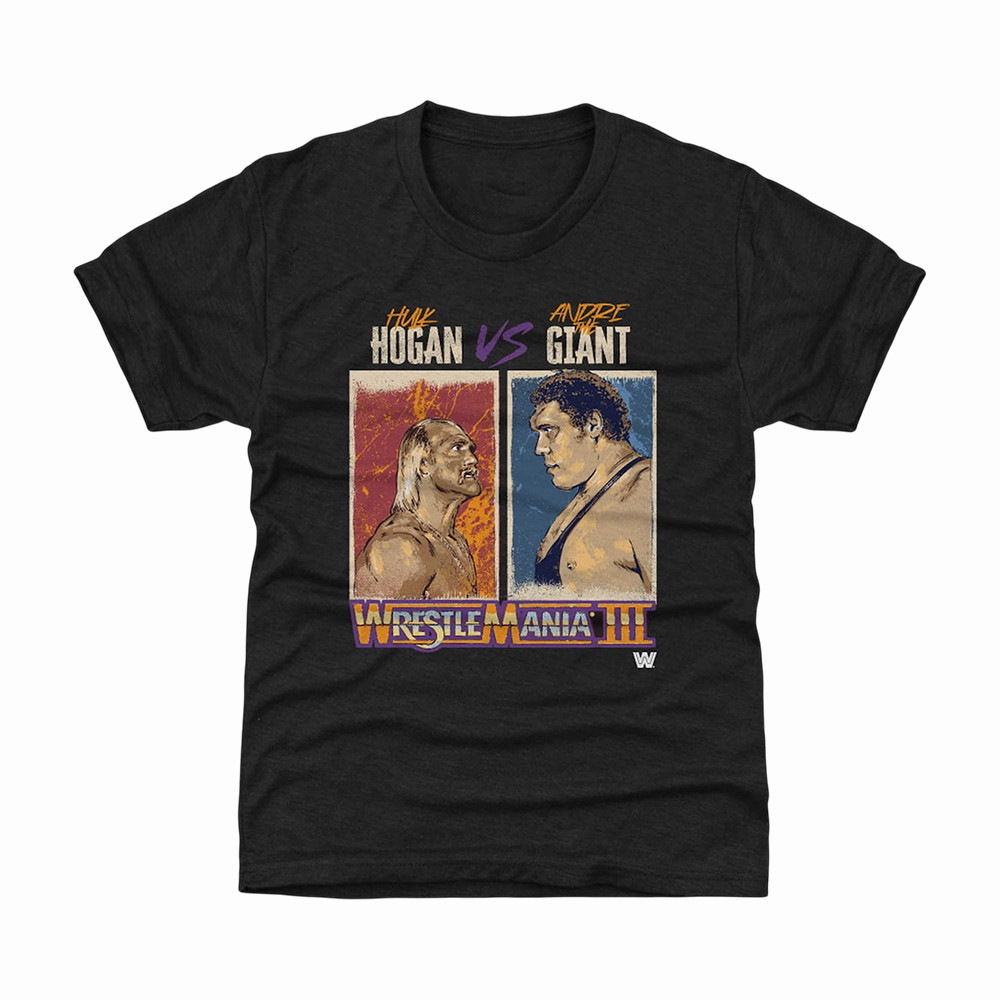 WrestleMania III Hulk Hogan Vs Andre The Giant T-Shirt WWE Streetwear Clothes Gift For Fans