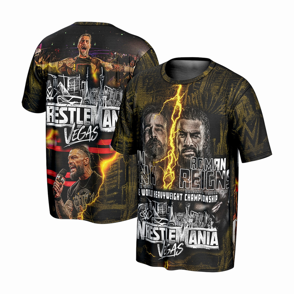 WrestleMania Keyart World Heavy Weight Championship T-Shirt WrestleMania Vegas Merch Fans Gift