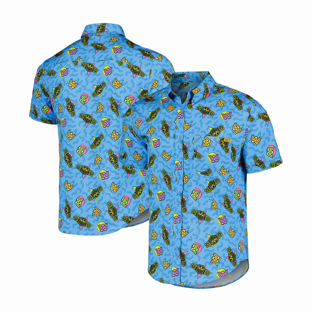 WrestleMania Kunuflex 90s Design Button Up Shirt WWE Streetwear Apparel WWE Fans Gifts