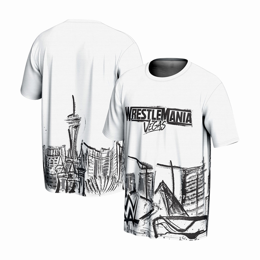WrestleMania Skyline T-Shirt WrestleMania 41 Vegas Merch Clothes Unique Gift For Wrestling Lovers
