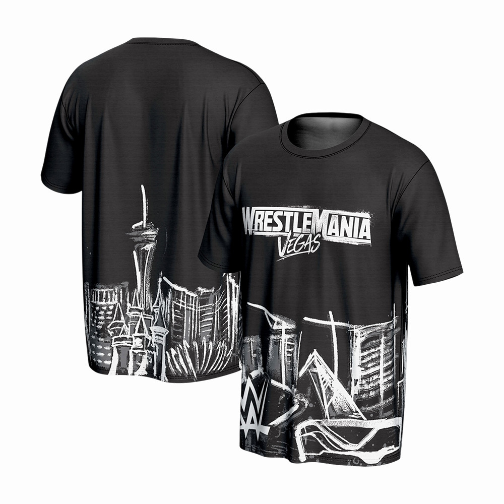 WrestleMania Skyline T-Shirt WWE WrestleMania Clothes Streetwear Gift For Boyfriend
