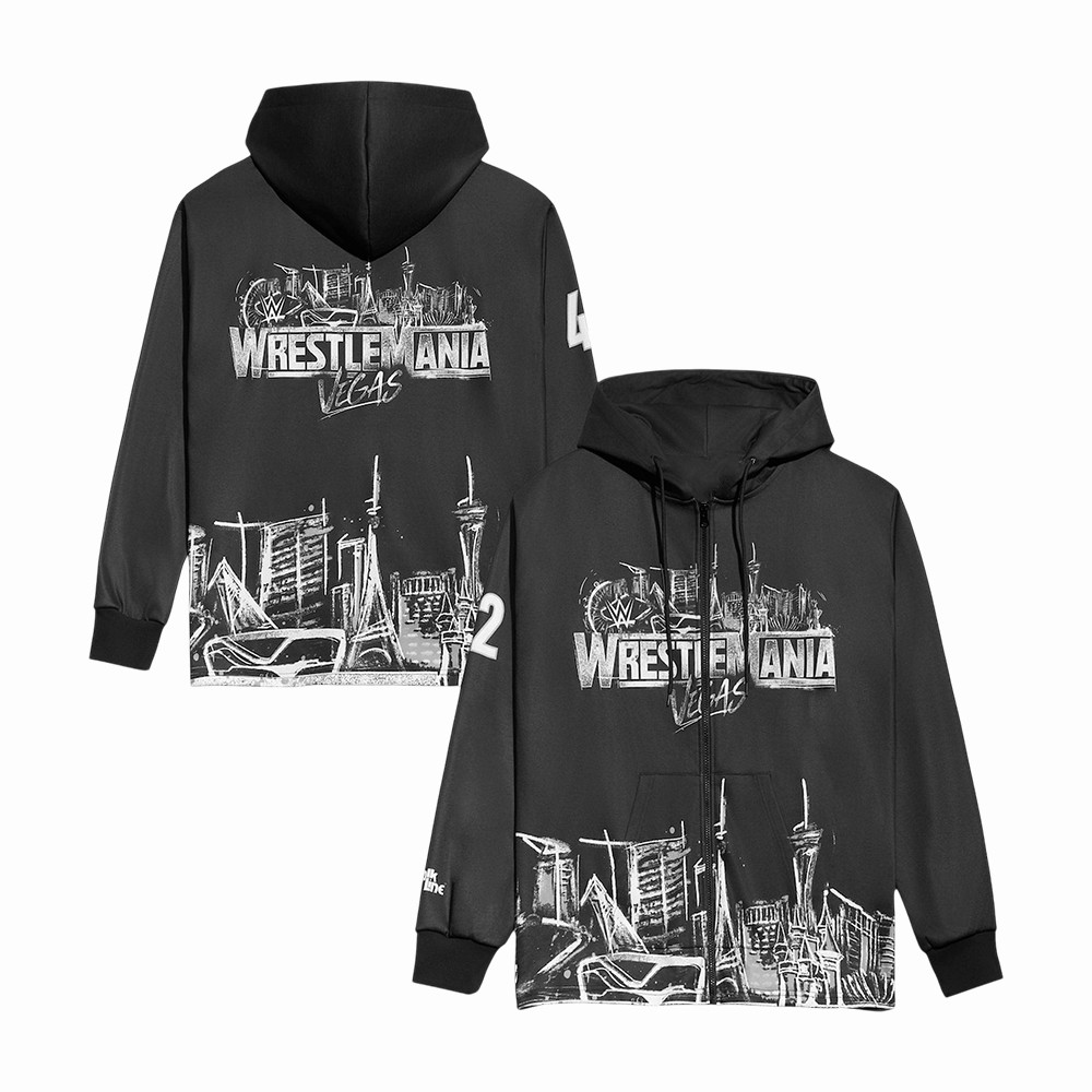 WrestleMania Vegas Zip Hoodie World Wrestling Entertainment Apparel Birthday Gift For Fans