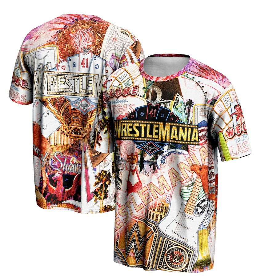 WrestleMania WWE 2025 Shirt ProSphere White WrestleMania 41 Landmark T-Shirt Mens Gifts