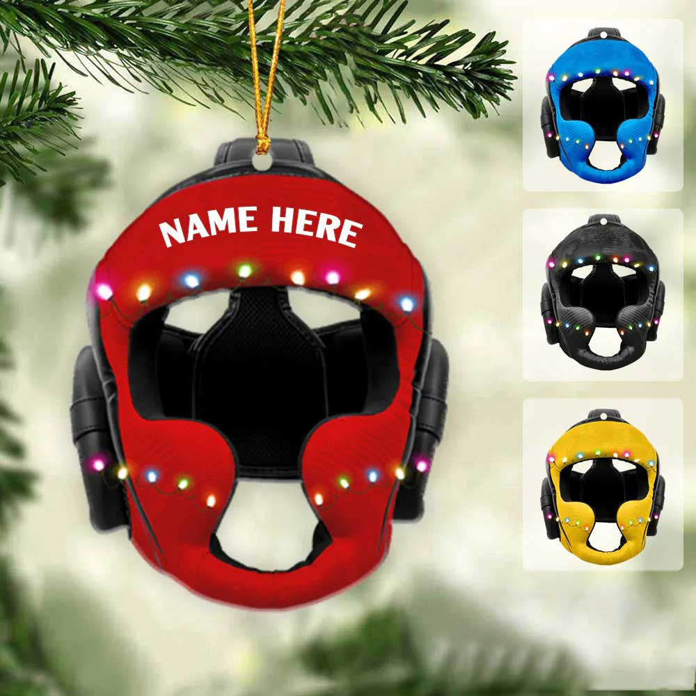 Wrestling Helmet Personalized Christmas Ornament Custom Name Wrestling Acrylic Ornament
