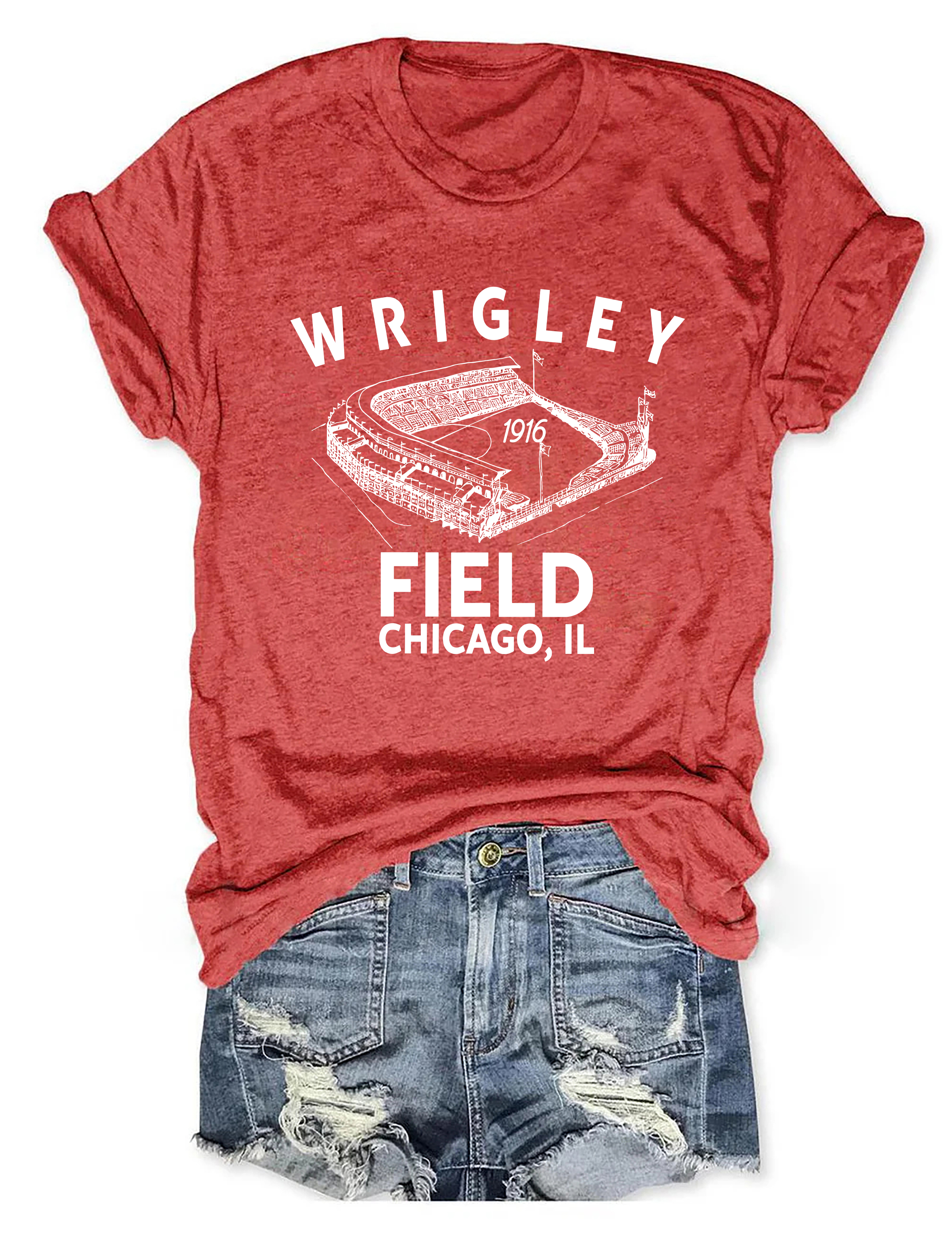 Wrigley Field 1916 Stadium T-Shirt Chicago Cubs Apparel Gifts For Baseball Players
