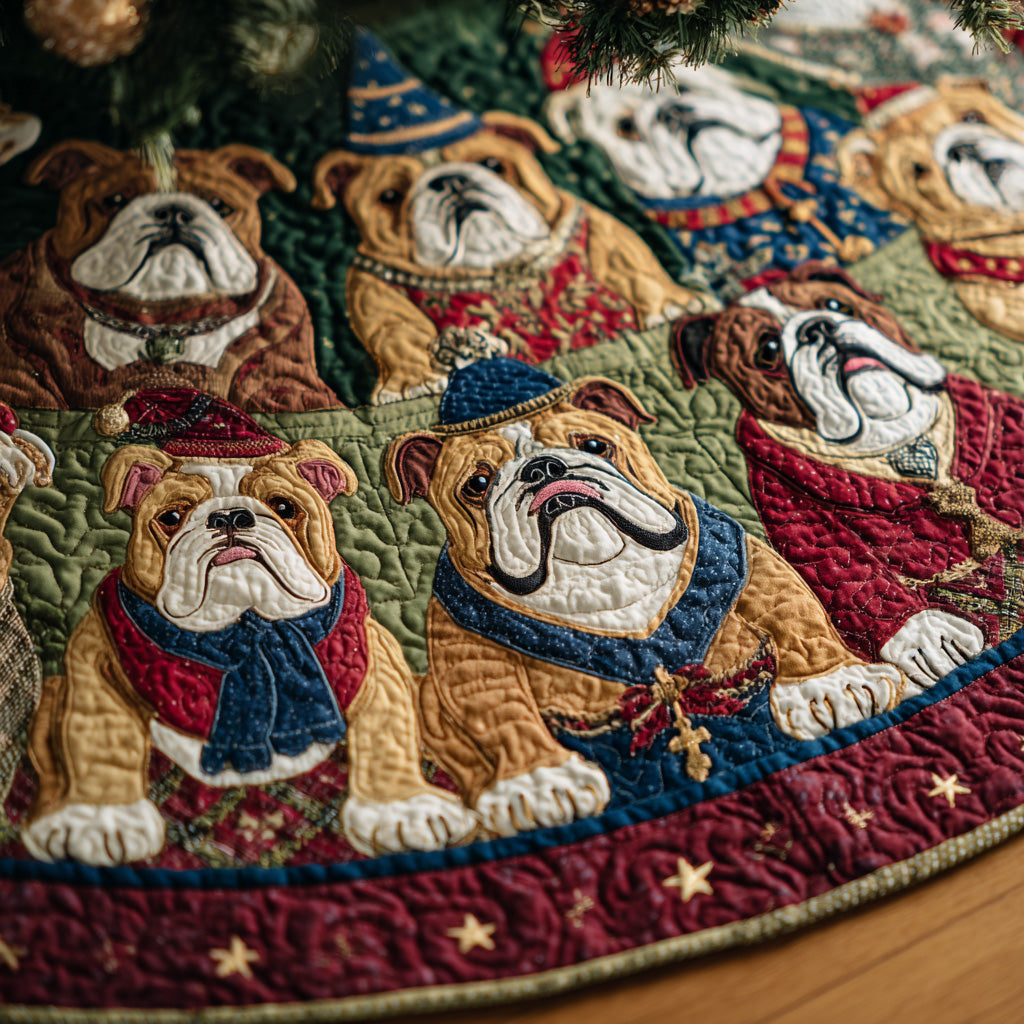 Wrinkle Wreaths Quilted Christmas Tree Skirt Lovely Holiday Tree Skirt for Festive Vibes