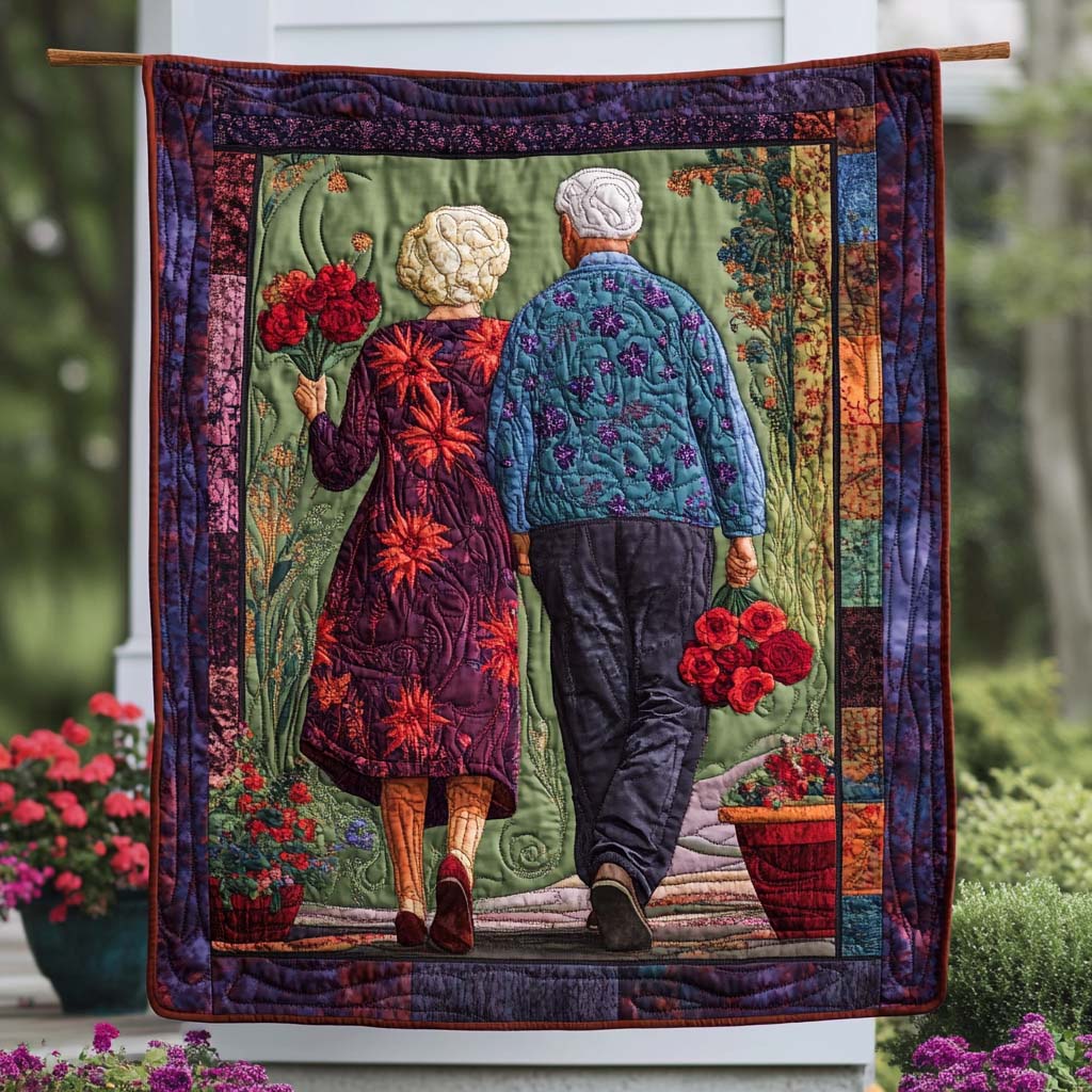 Wrinkles and Roses Quilted Blanket Bedroom Xmas Decor Romantic Gifts For Couples