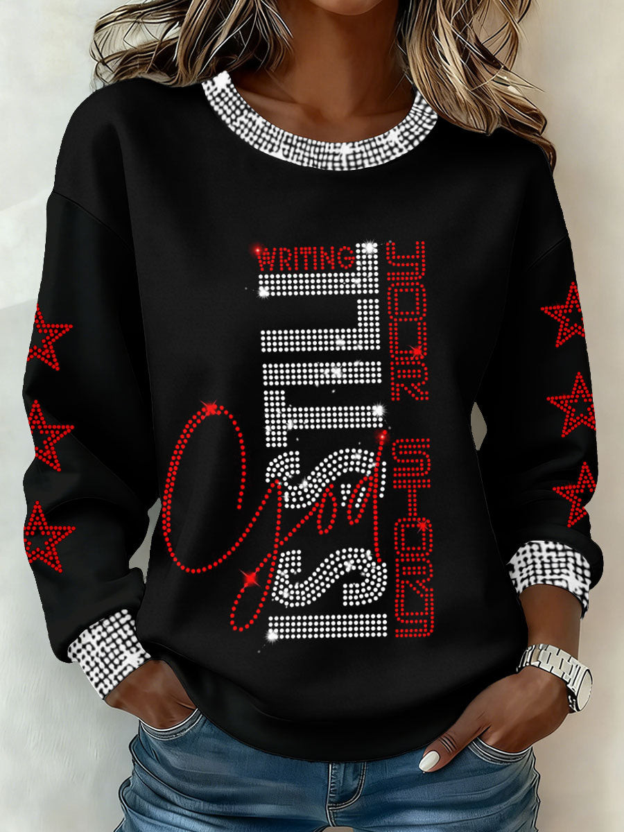 Writing My Story With God Rhinestone Sweatshirt Christian Cross Shirt Religious Gift For Her