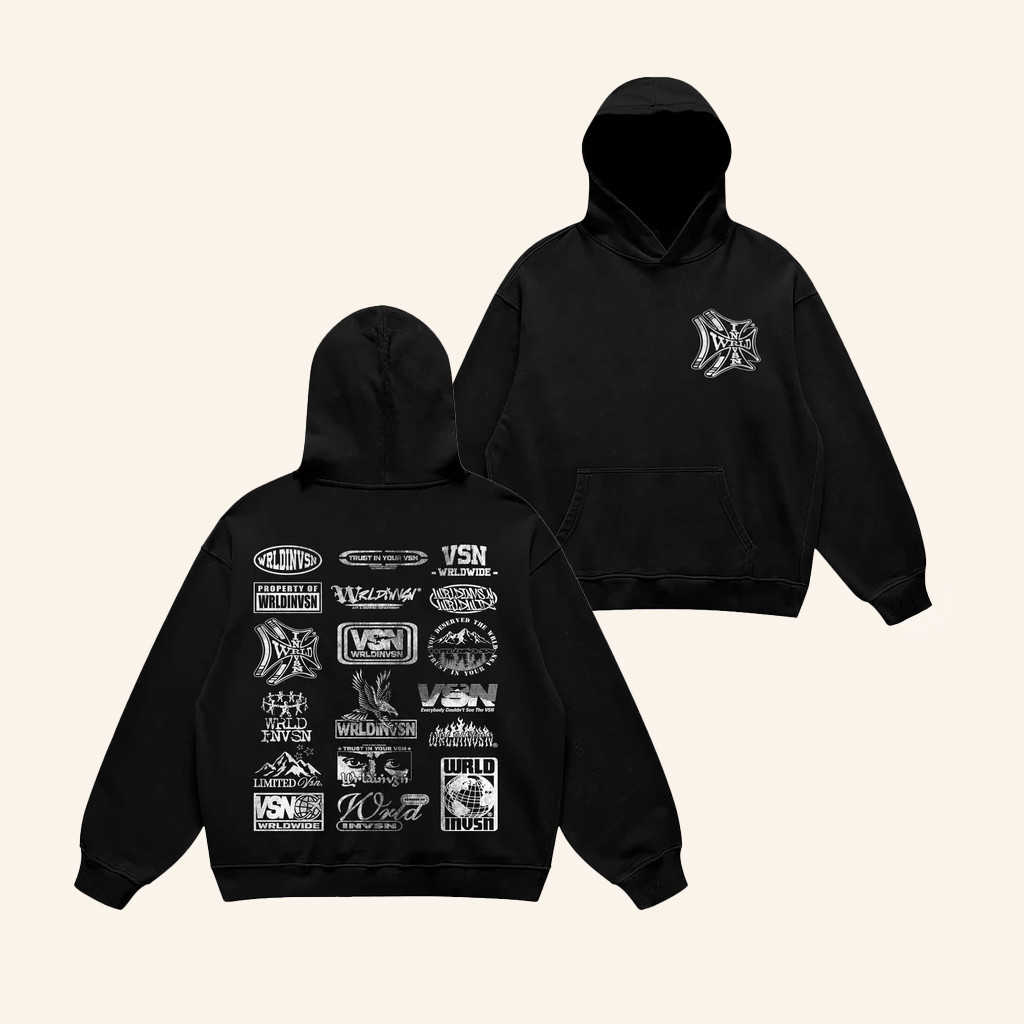 WRLDINVSN Merch Sponsor Black White Hoodie Dad Christmas Gifts WRLDINVSN Merch Sponsor Black White Hoodie Dad Christmas Gifts