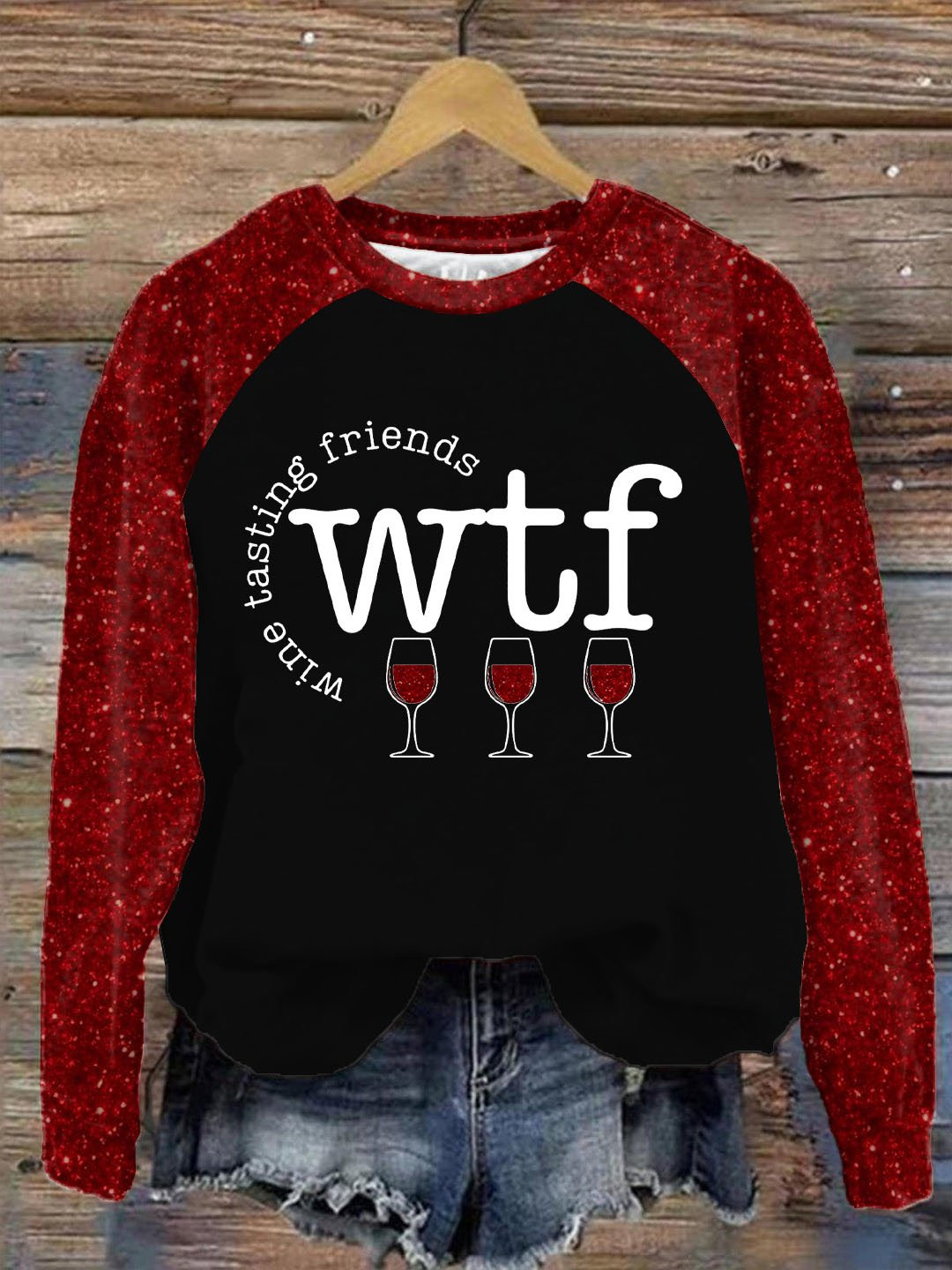 WTF Wine Tasting Friends Sweatshirt Thanksgiving Blessing Clothes Thanksgiving Gifts For Her