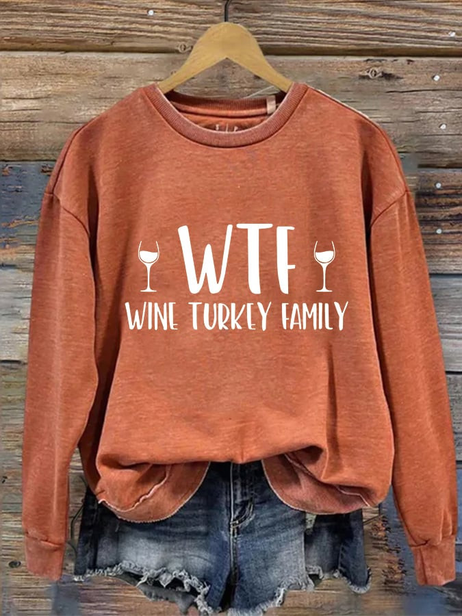 WTF Wine Turkey Family T-Shirt Happy Thanksgiving Clothes Thanksgiving Ideal Gifts