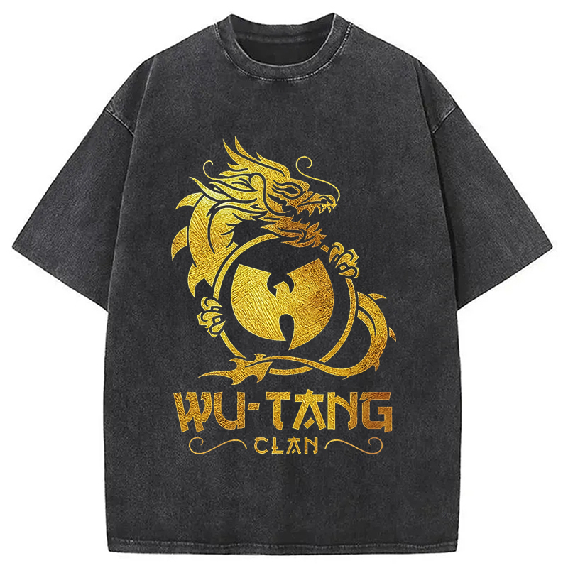 Wu Tang Clan Dragon Washed T-Shirt Unisex Streetwear Graphic Style Gifts For Friends