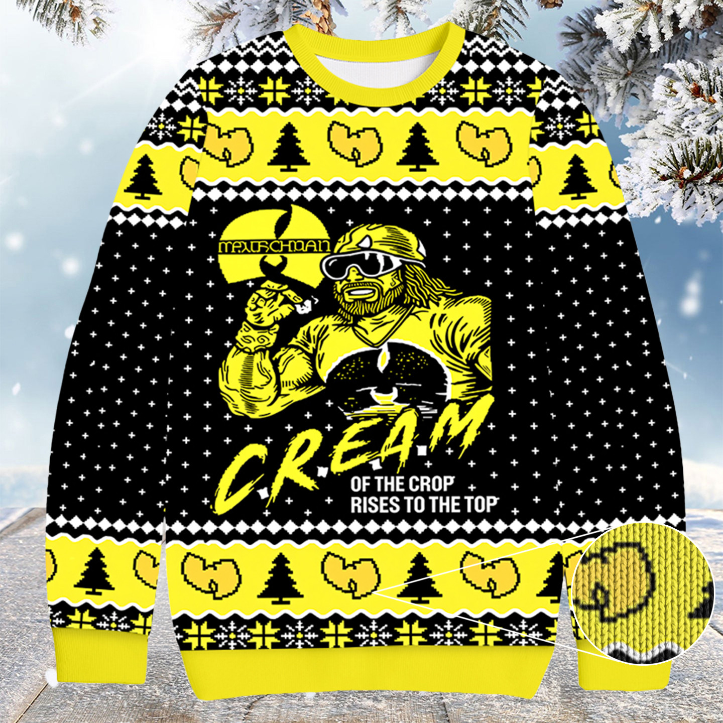 Wu Tang Clan Macho Man Cream Of The Crop Christmas Ugly Sweater Christmas Gifts