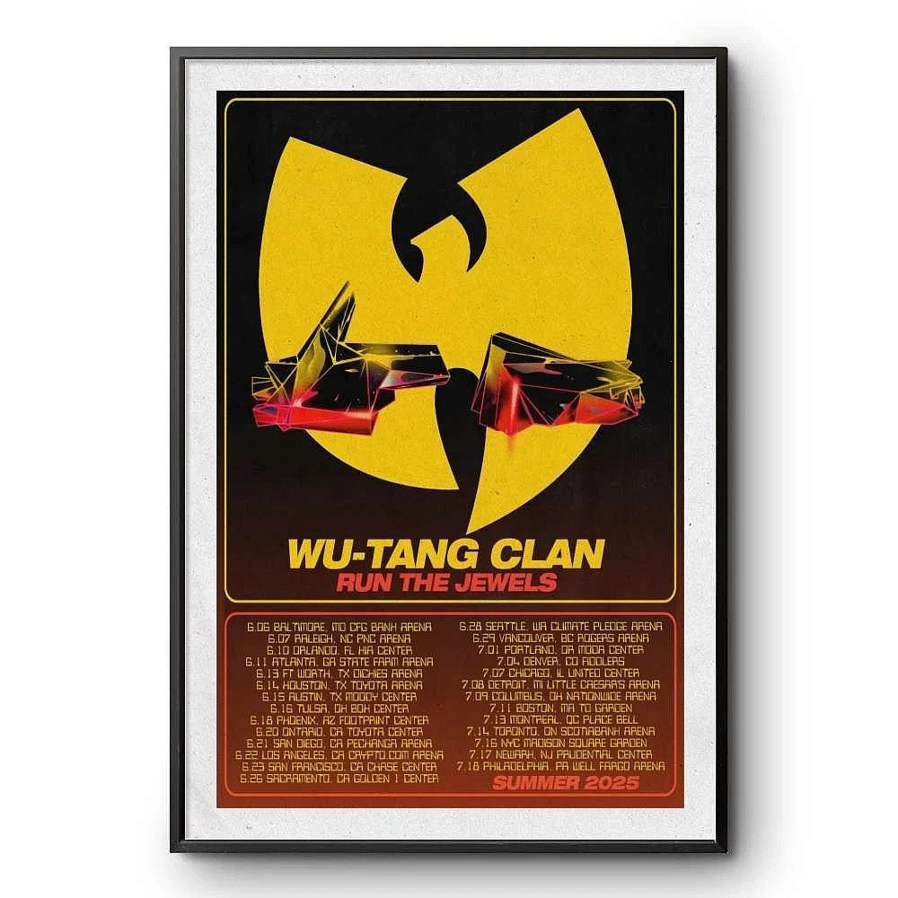 Wu-Tang Clan Run The Jewels Summer Tour 2025 Poster Great Present For Music Fans