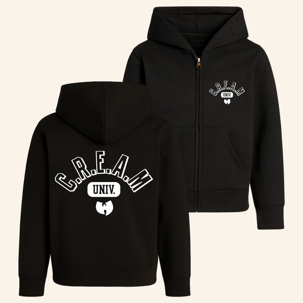 Wu Tang Merch C R E A M University Zip Hoodie Wu Tang Hoodie Best Gifts For Hip Hop Fans
