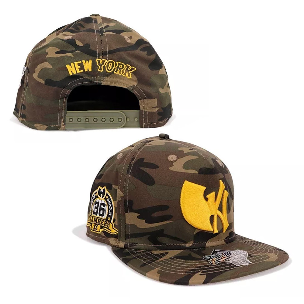 Wu-Tang Ny 2025 Snapback Cap Hat Camo Pattern Wu Tang Yankees Hat Special Gifts For Dad From Son