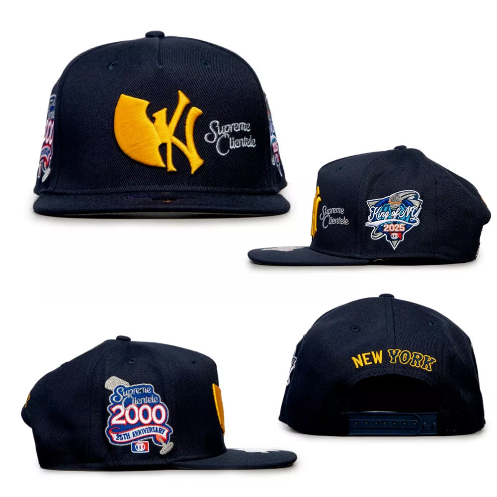 Wu-Tang Wu New York NY Yankees Black Hat SnapBack Supreme Wu Tang Yankees Hat