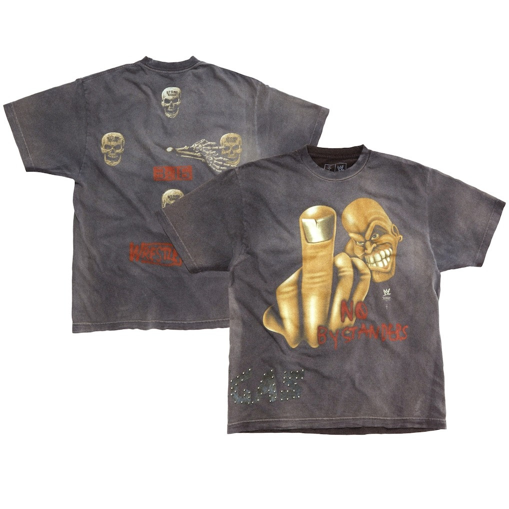WWE Cactus Jack Merch T-Shirt Travis Scott Wrestlemania Merch CJ No Bystanders Stone