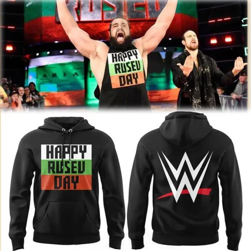 WWE Happy Rusev Day 2025 Black Hoodie Music Lovers Gifts For Him Her
