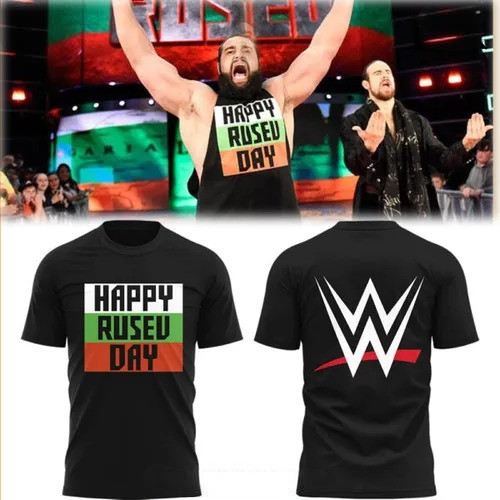 WWE Happy Rusev Day 2025 Black T-Shirt Music Lovers Gifts For Him Her