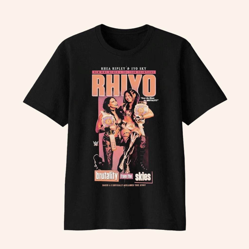 WWE Merch Rhea Ripley And Iyo Sky Rhiyo Tag Team Champions T-Shirt Gifts For Fans