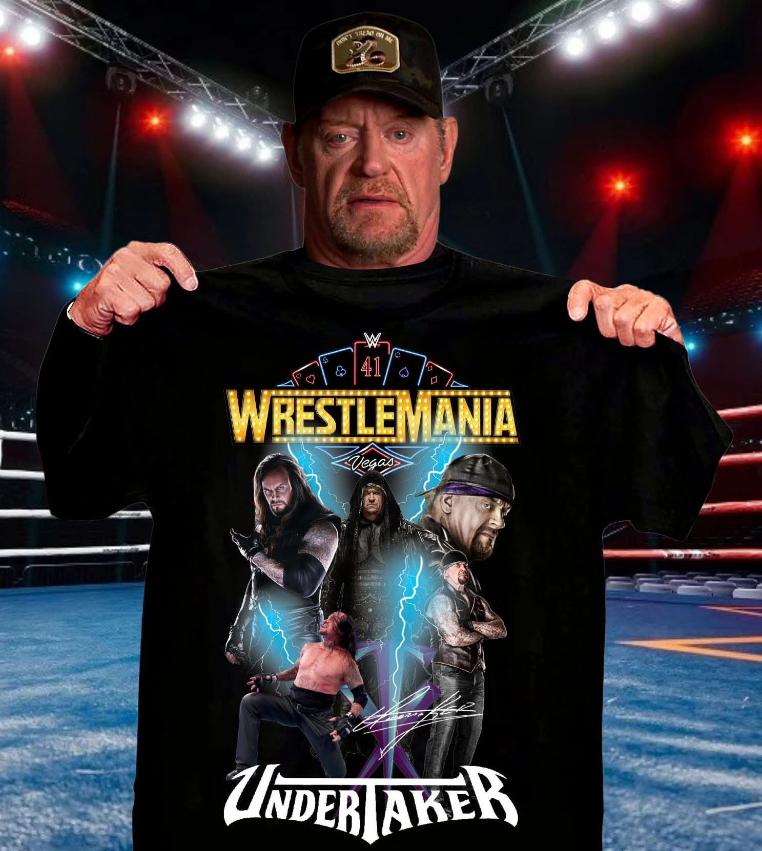 WWE WrestleMania 41 Vegas Undertaker T-Shirt WrestleMania 41 Shirt Gifts For WWE Fans