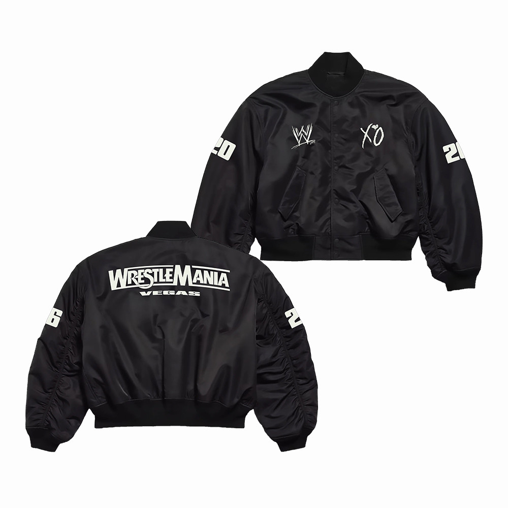 WWE x XO WrestleMania The Weekend Bomber Jacket The Weekend Apparel Music Fans Gift For Men