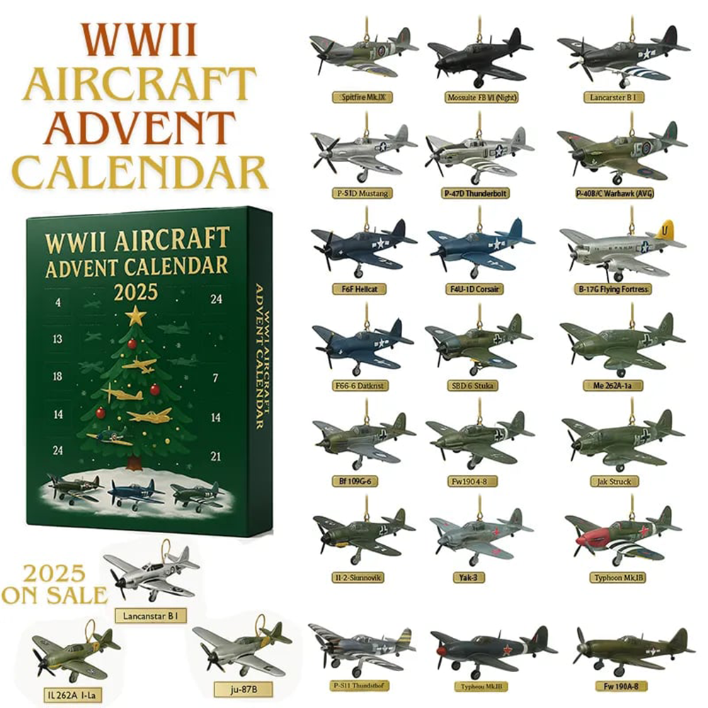 Wwii Aircraft Advent Calendar 24 Mini Warbirds To Unbox 2025 Father Son Christmas Gifts
