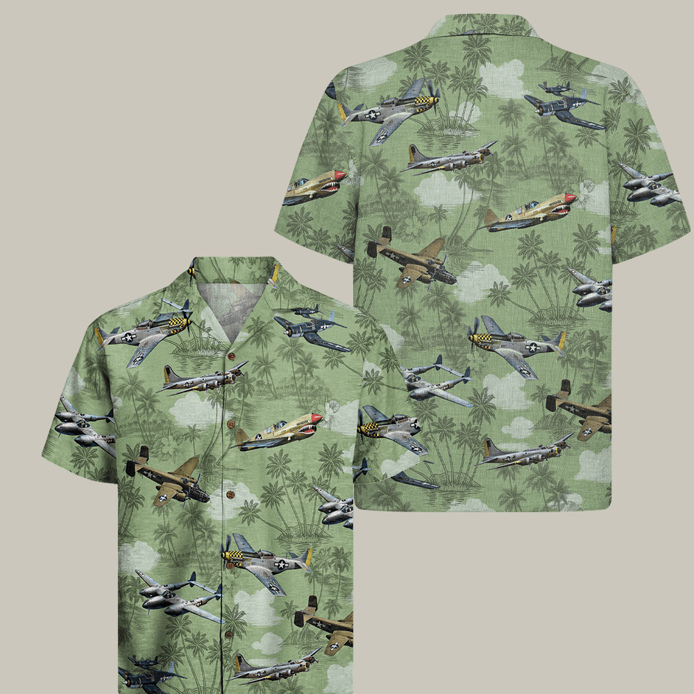 Wwii Aircraft Aloha Hawaiian Shirt Veteran Clothing Gifts For Military Retirement