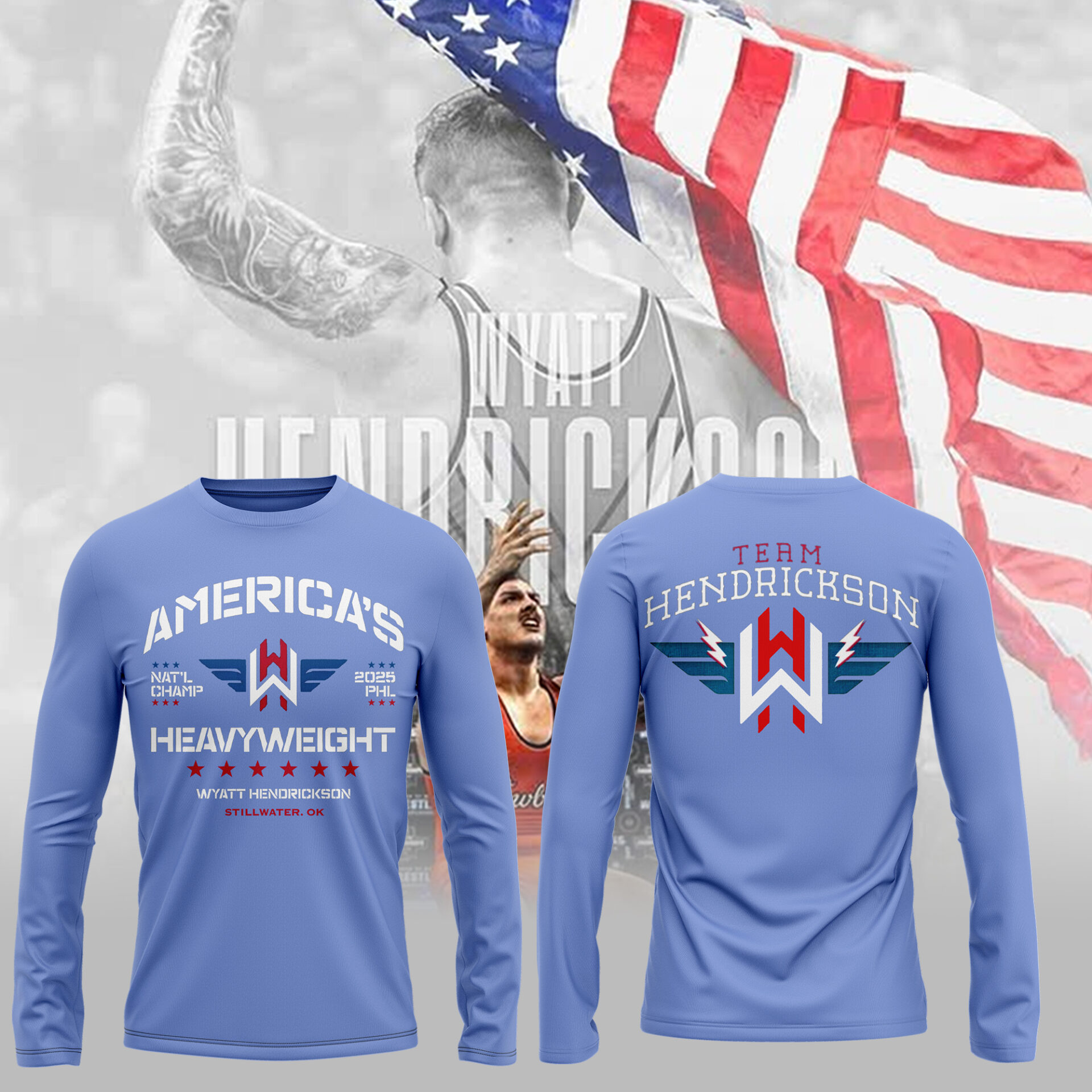 Wyatt Hendrickson New Long Sleeve T-Shirt Gifts For Wrestling Player