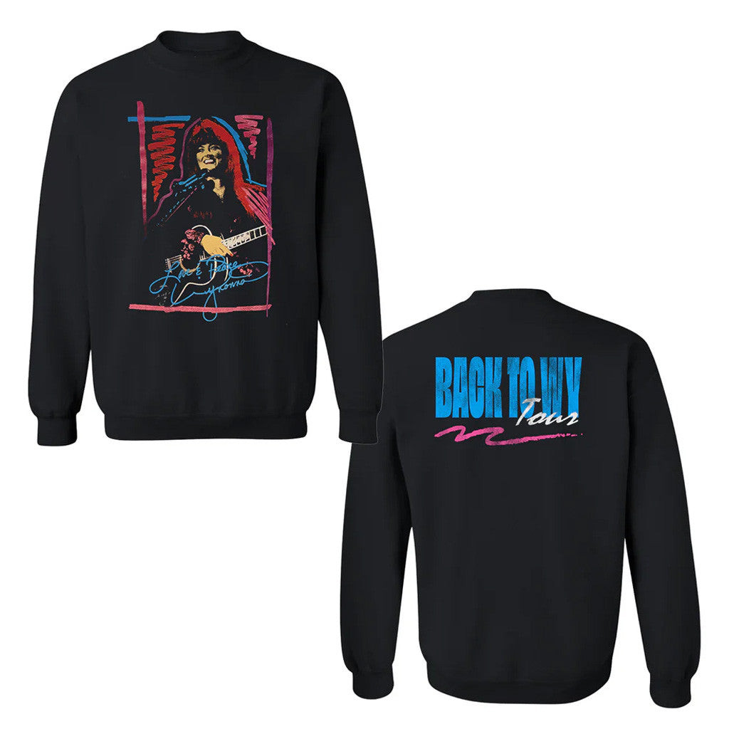 Wynonna Judd Merch Tour 2025 Back To WY Tour Crewneck Sweatshirt Black Gifts For Fans Wynonna Judd Merch Tour 2025 Back To WY Tour Crewneck Sweatshirt Black Gifts For Fans