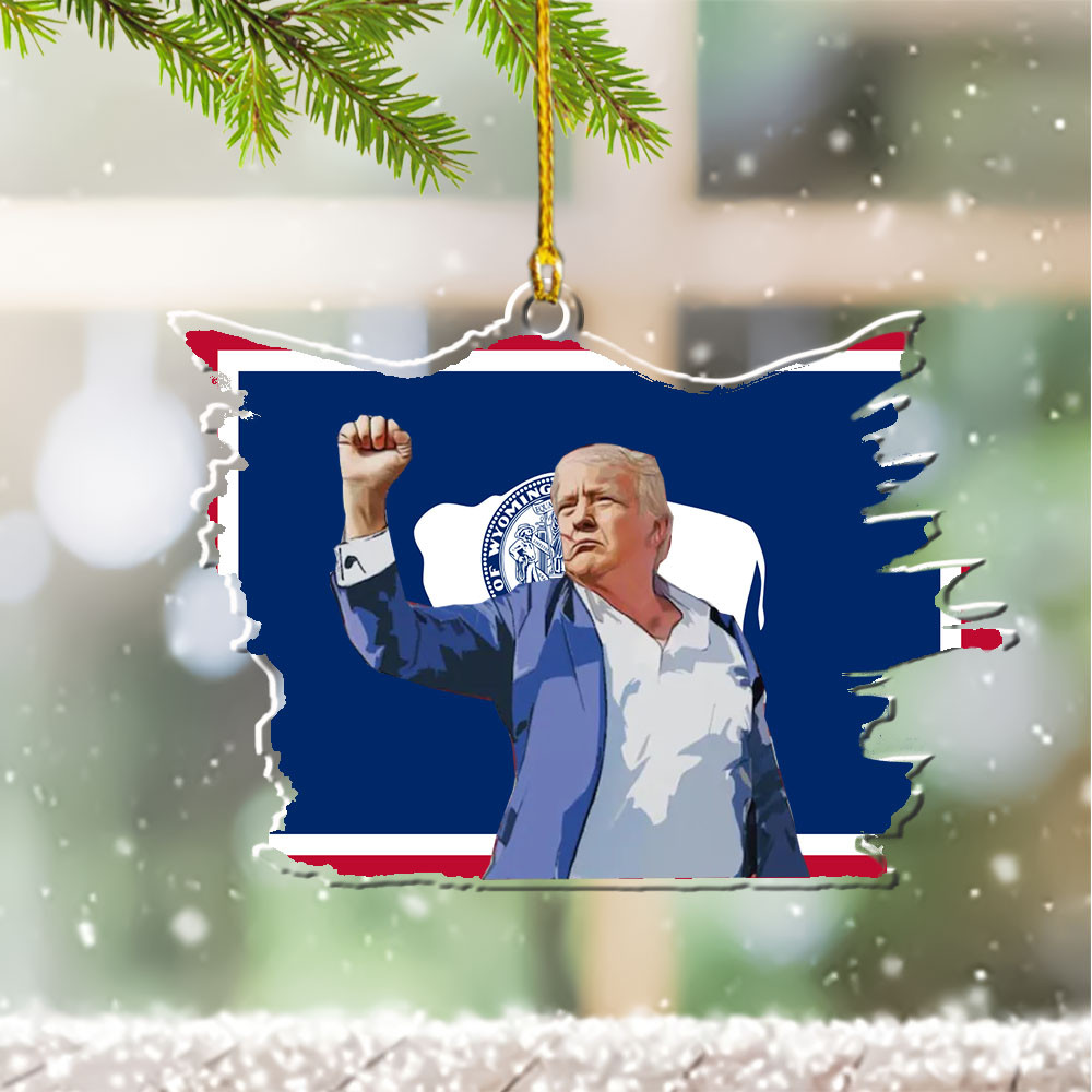 Wyoming for Trump 2024 Ornament Shape I Stand With Trump Christmas Decoration