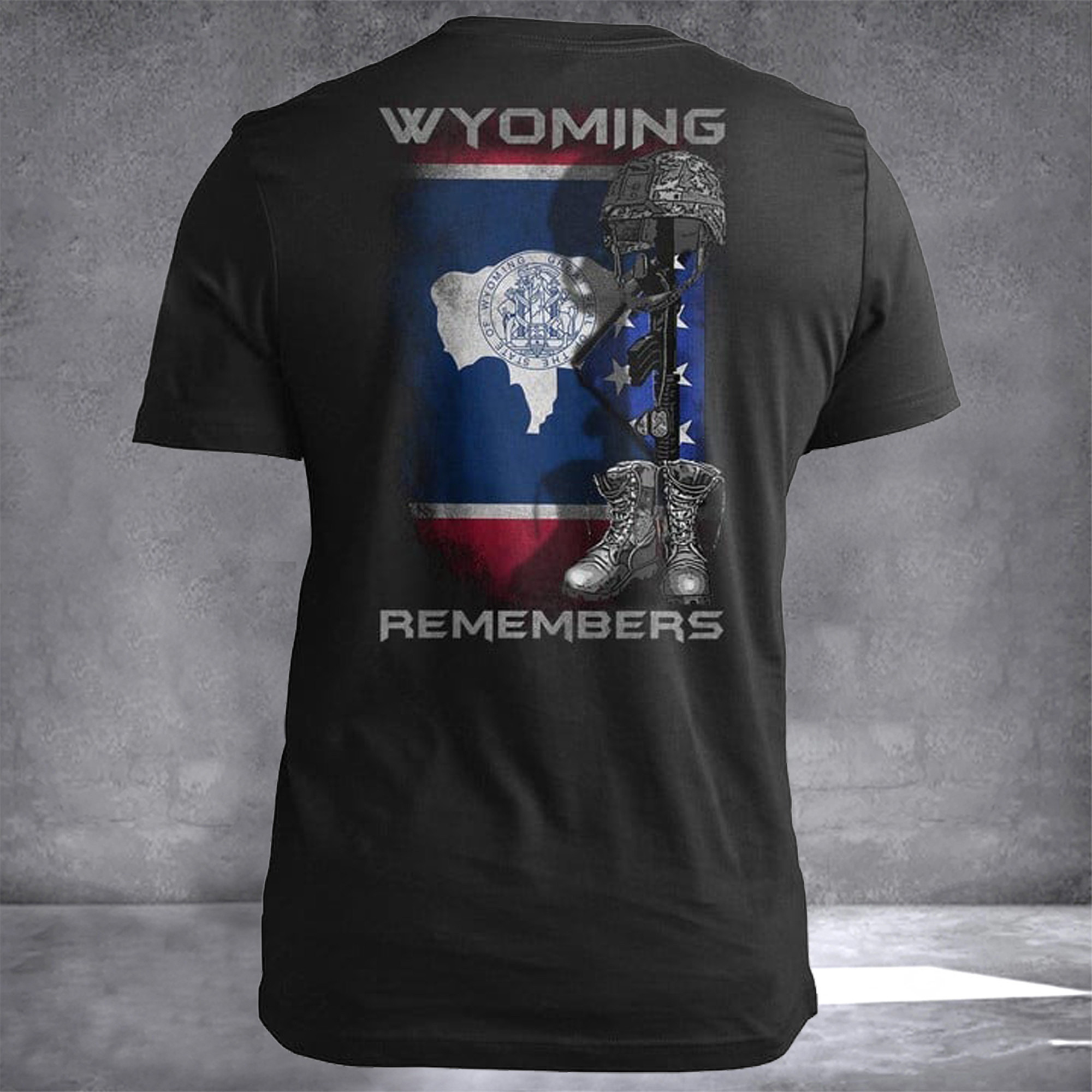 Wyoming Remembers Wyoming T-Shirt Patriotic Shirts Veterans Day Gifts