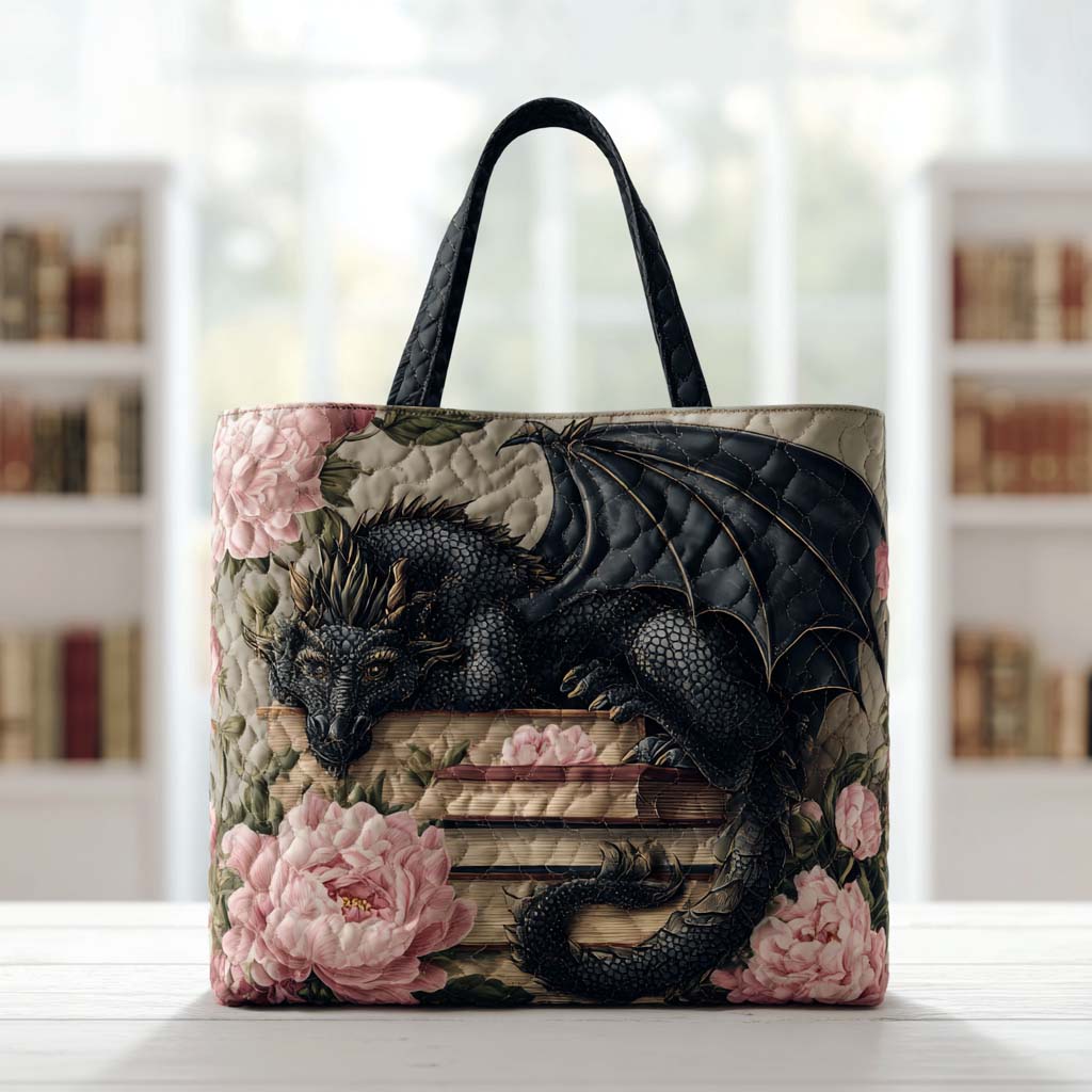 Wyrm Legend Quilted Tote Bag Best Unique Book Gifts