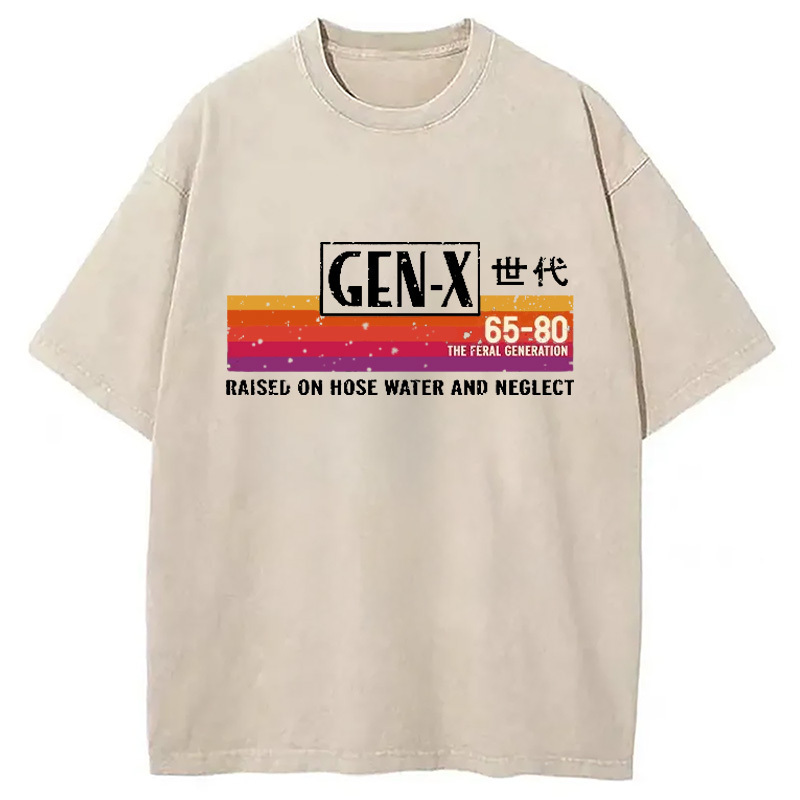 X Era Retro Washed T-Shirt Casual Oversized Outfit Style Gifts For Him