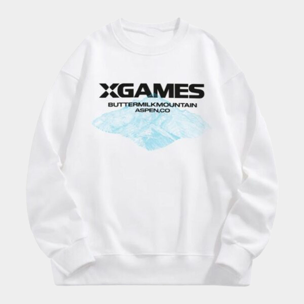 X Games Merch Buttermilk Topography Sweatshirt X Games Crewneck Gifts For Him